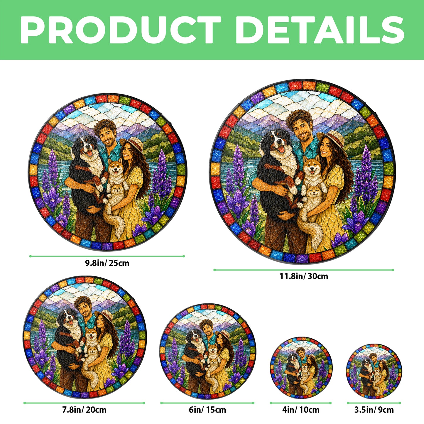 Custom Family Portrait Stained Glass Suncatcher, Personalized Photo Window Hanging, Custom Family Photo Gift, Memorial Keepsake