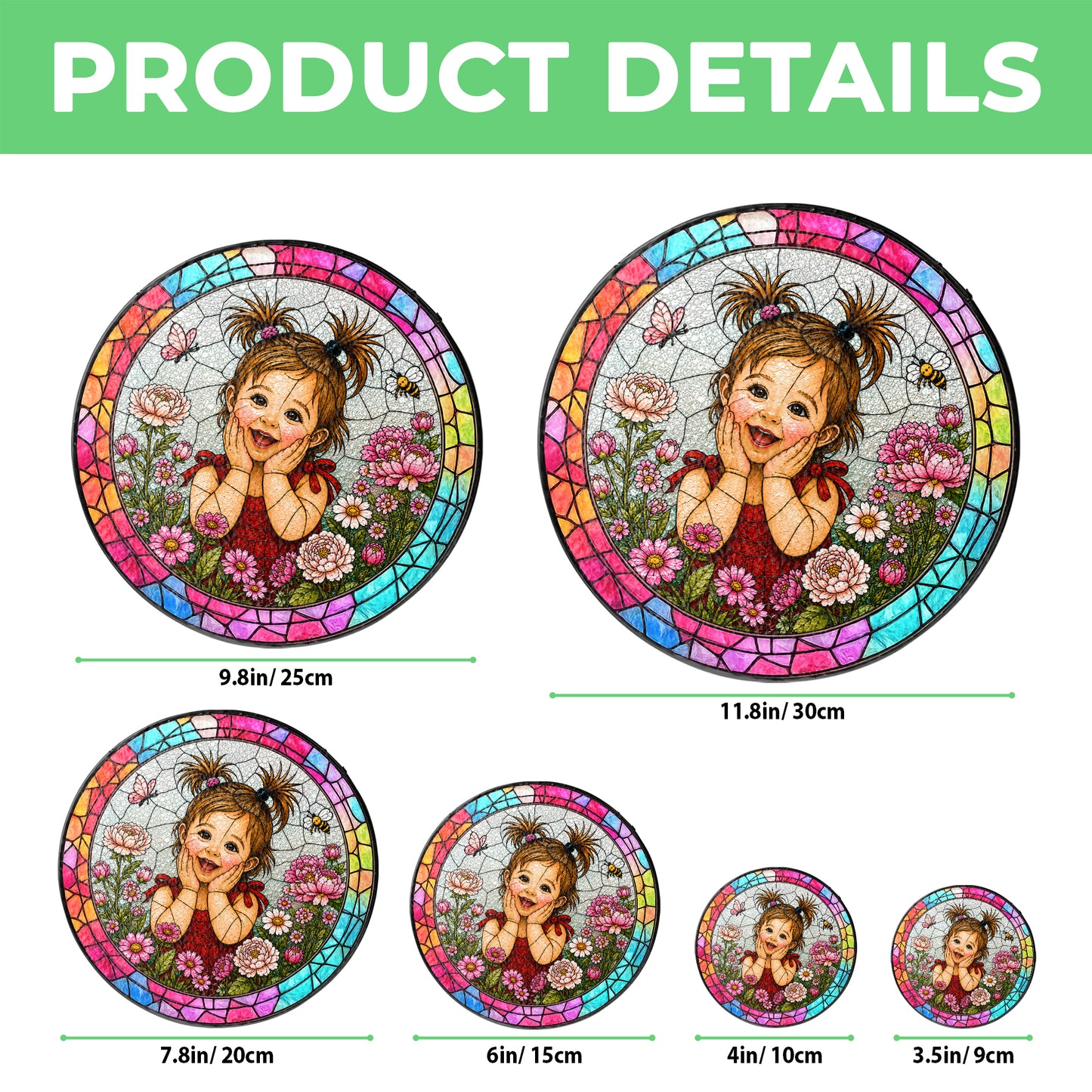 Custom Child Photo Suncatcher, Personalized Stained Glass Portrait from Photo, Kids Photo Window Hanging, Family Gift