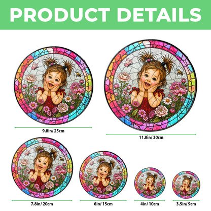 Custom Child Photo Suncatcher, Personalized Stained Glass Portrait from Photo, Kids Photo Window Hanging, Family Gift