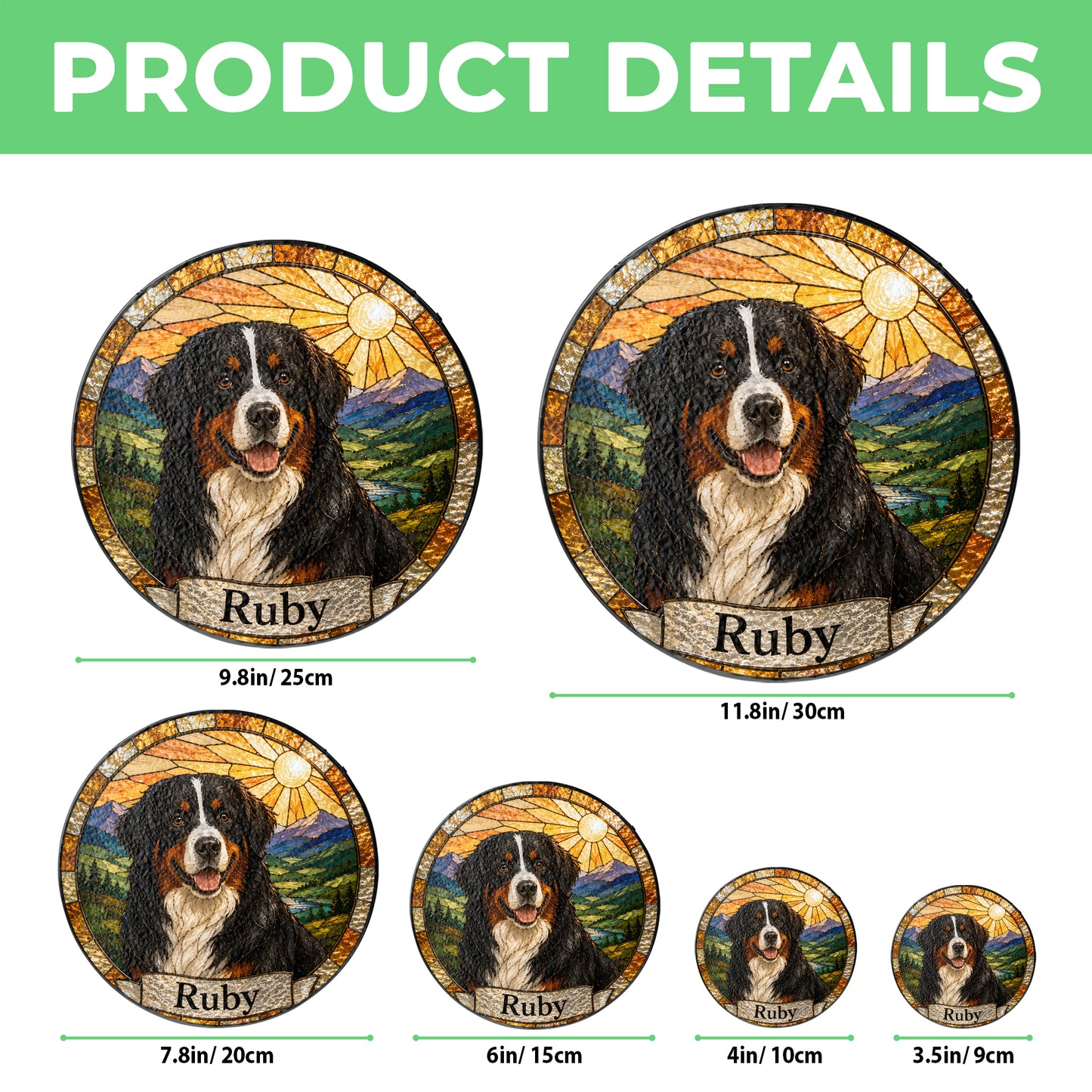 Personalized Dog Suncatcher, Custom Pet Name Stained Glass Window Hanging, Dog Lover Memorial Gift